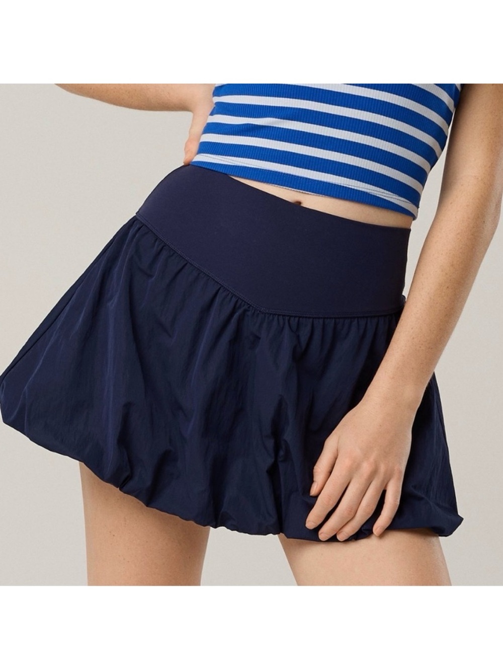 NWT aerie navy blue bubble skirt with shorts built-in
